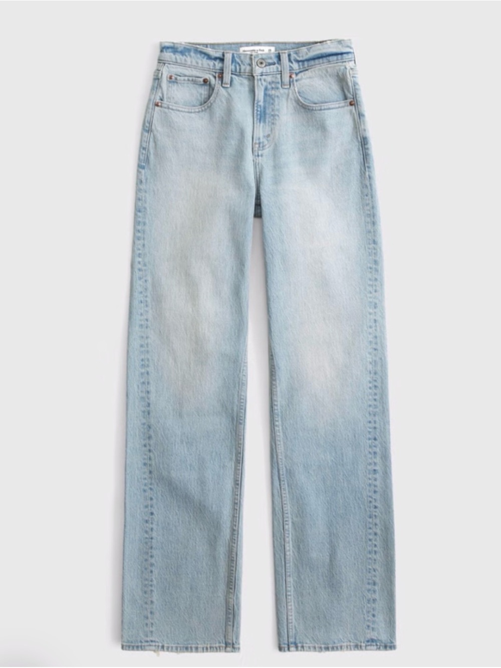Abercrombie & Fitch High Rise 90s Relaxed Jeans Sz 28 Light Wash - Picture 8 of 11
